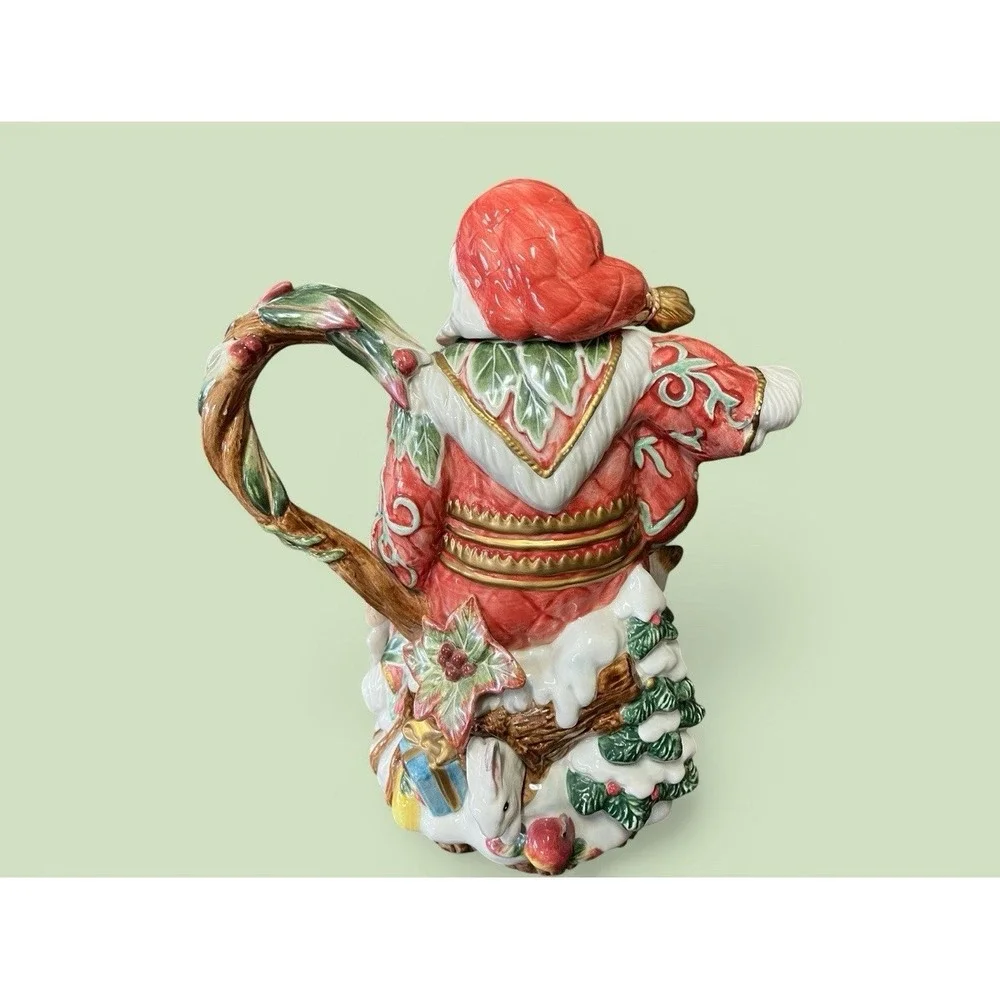 Fitz &‎ Floyd Classics Enchanted Holiday Santa Claus Teapot Tea Pot Pitcher Xmas